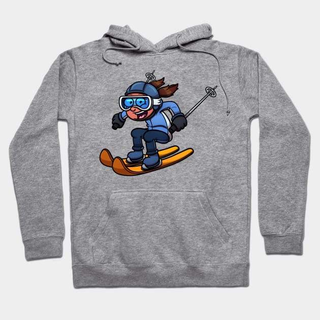 Skiing Girl Hoodie by TheMaskedTooner